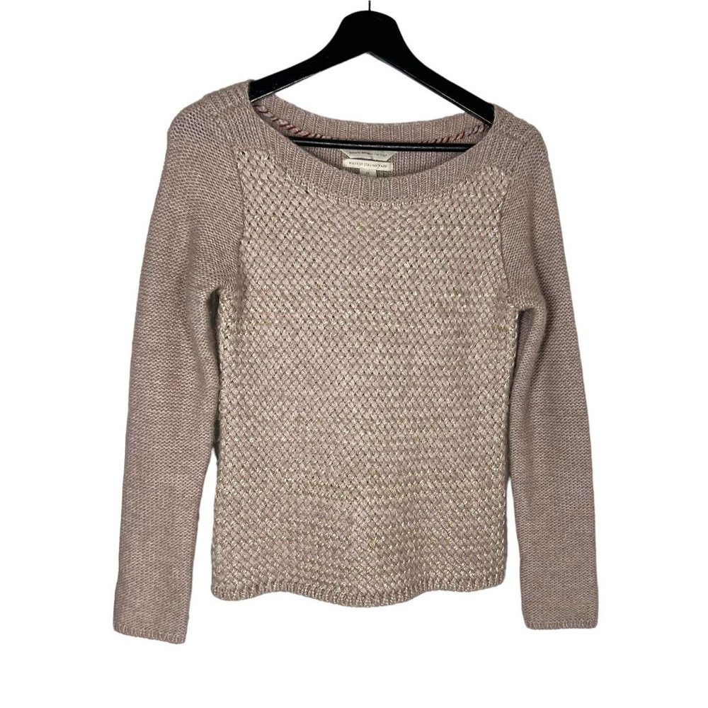 Banana Republic Heritage Tan Basketweave Wool Mohair Blend Sweater Medium